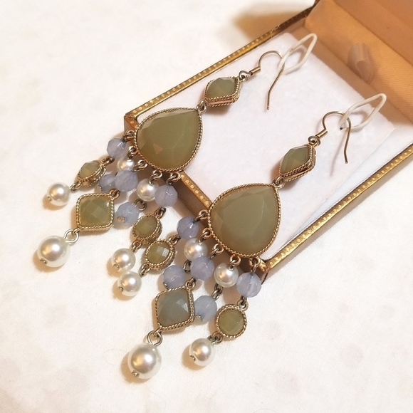 KJL Long Shoulder Brusher Chandelier Earrings - Picture 2 of 6